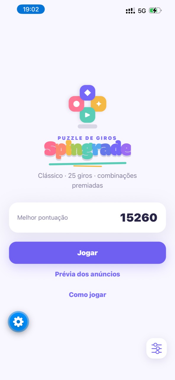 Tela inicial do Spingrade
